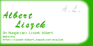 albert liszek business card